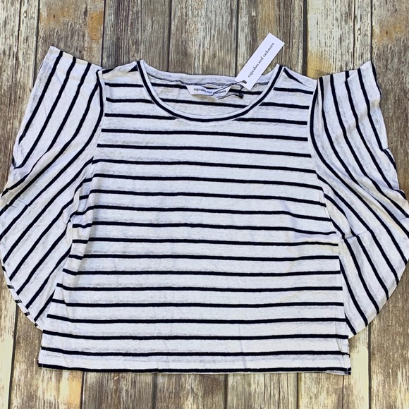 Cupcakes & Cashmere striped flutter linen top - Picture 4 of 8